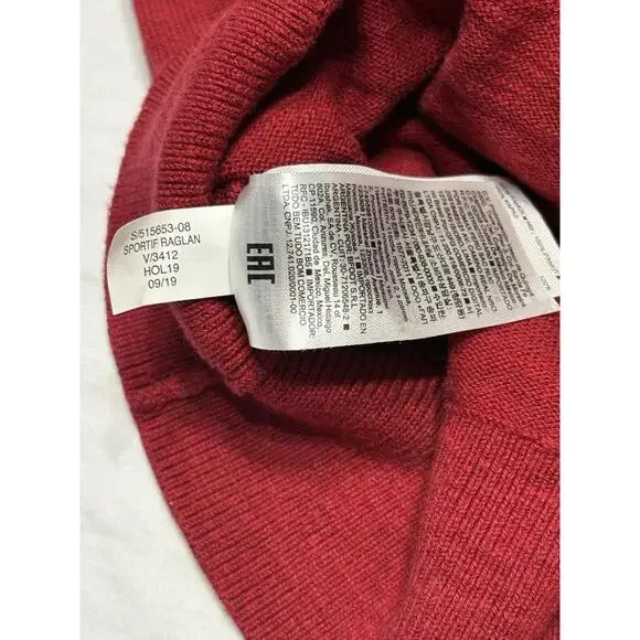 Banana Republics Organic SLUB Cotton Men’s Large Red Sweater - Picture 11 of 11